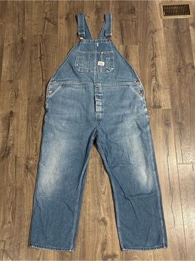 Round House Overalls Mens Size 50X30 Blue Denim Jean Workwear Chore Made USA